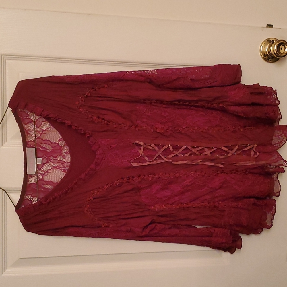 Lace up blouse